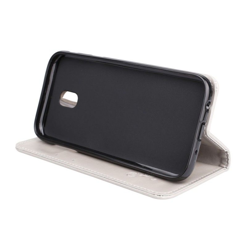 Läderfodral Samsung Galaxy J5 2017 Vit Mobilskal Fjärilar Och Remblommor