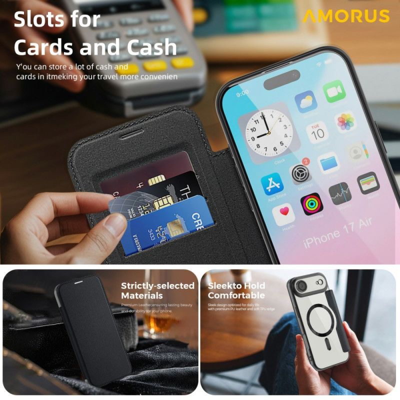 Folio-fodral För iPhone Air Magsafe-kompatibel Med Rfid-korthållare