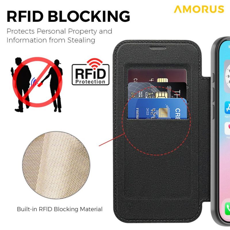 Folio-fodral För iPhone Air Magsafe-kompatibel Med Rfid-korthållare