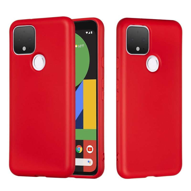 Skal Google Pixel 4A 5G Svart Flytande Silikon Design Med Rem