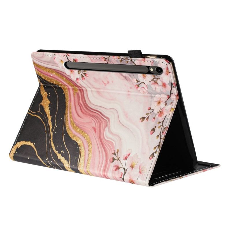 Fodral För Samsung Galaxy Tab S10 Fe Marmorblommönster