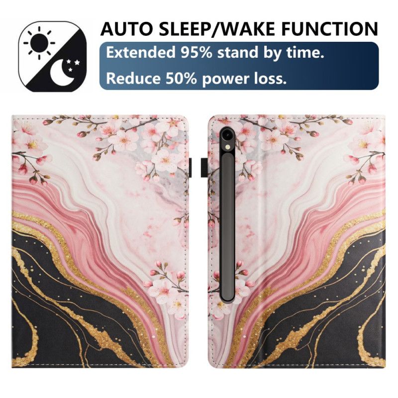 Fodral För Samsung Galaxy Tab S10 Fe Marmorblommönster