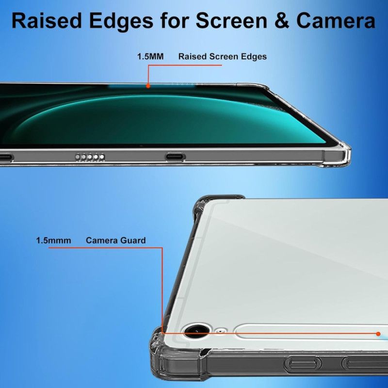 Skal För Samsung Galaxy Tab S10 Fe Transparent Med 2 Skärmskydd I Härdat Glas