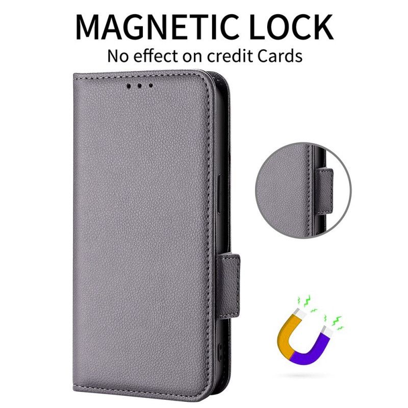 Läderfodral Oneplus 15r Telefonfodral Litchitextur Med Rem