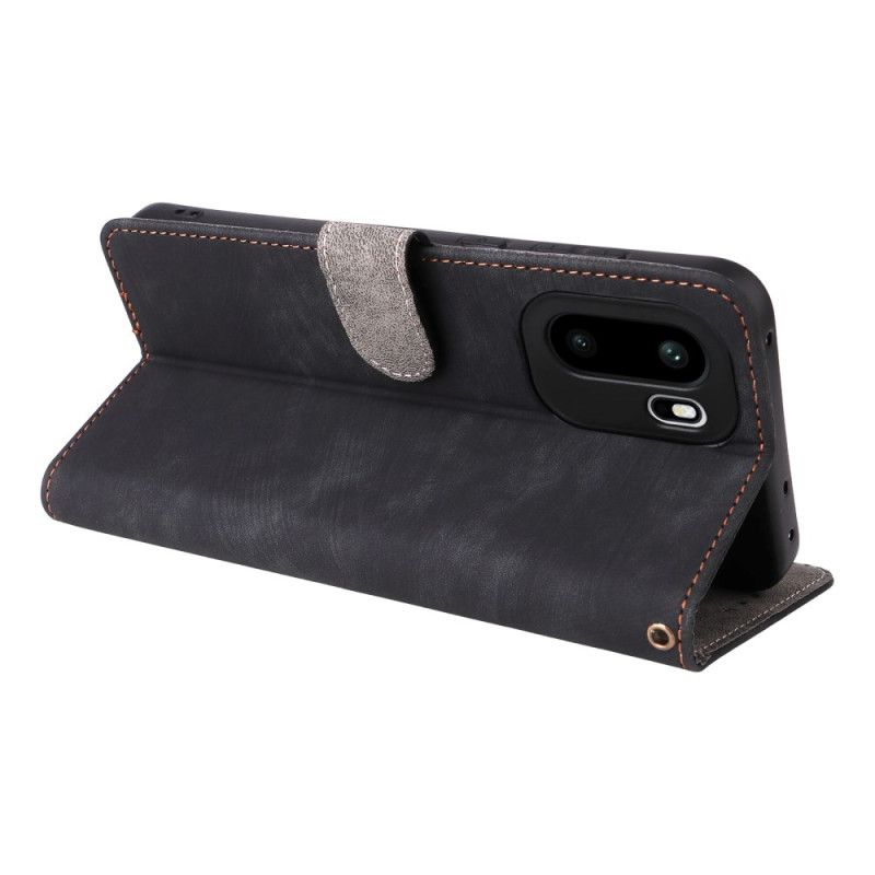 Läderskal Fodral Oneplus 15r Rfid-blockerande Mockaeffekt