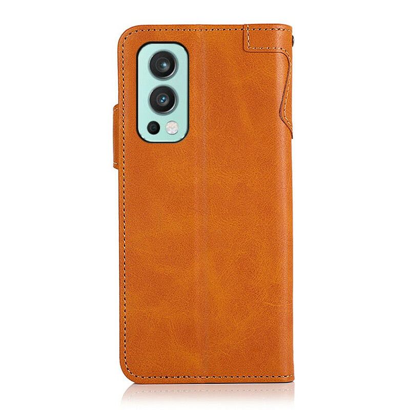 Fodral Oneplus Nord 2 5g Knapp I Konstläder Khazneh