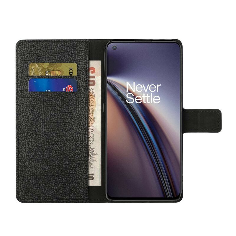 Fodral Oneplus Nord 2 5g Litchi Grain Lädereffekt