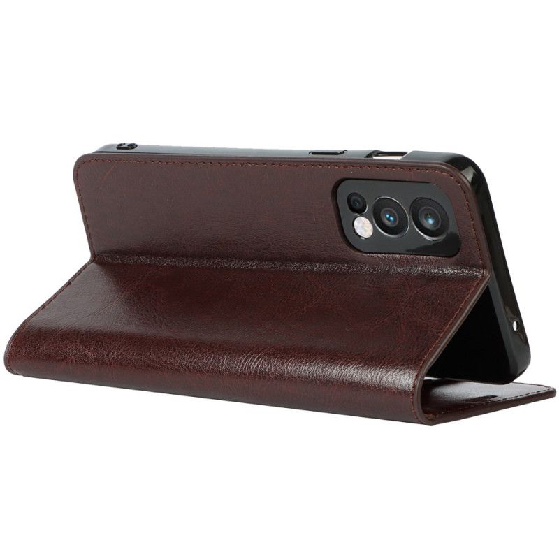Folio-fodral För Oneplus Nord 2 5g Äkta Läder