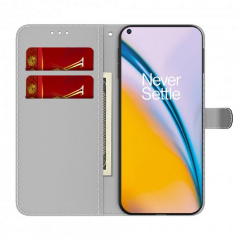 Läderfodral Oneplus Nord 2 5g Telefonfodral Abstrakt Mönster