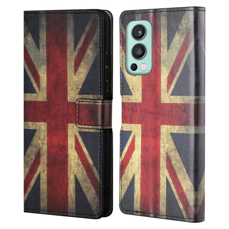 Läderfodral Oneplus Nord 2 5g Telefonfodral Flagga England