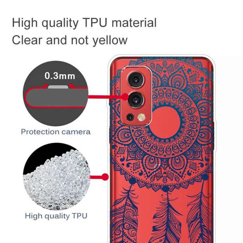 Skal För Oneplus Nord 2 5g Transparent Dream Catcher Blue Feathers
