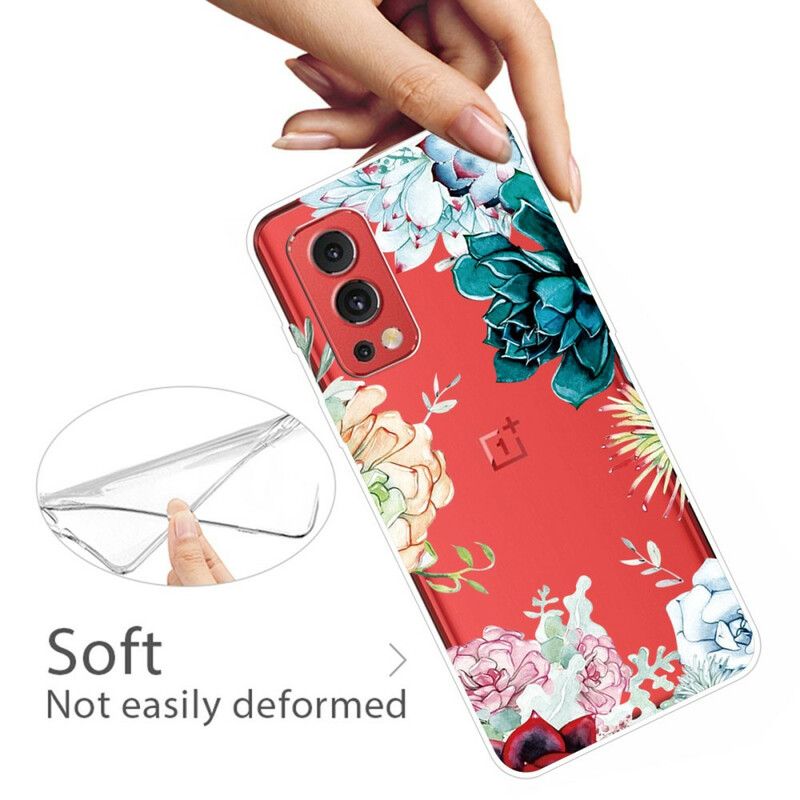 Skal Oneplus Nord 2 5g Sömlösa Akvarellblommor