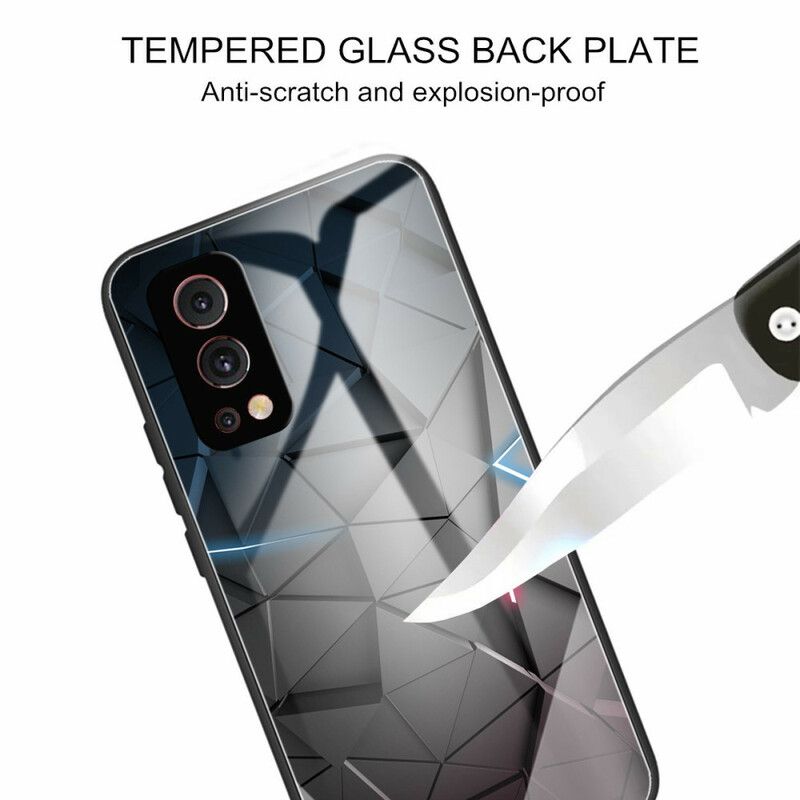 Skal Oneplus Nord 2 5g Telefonfodral Geometri Av Härdat Glas