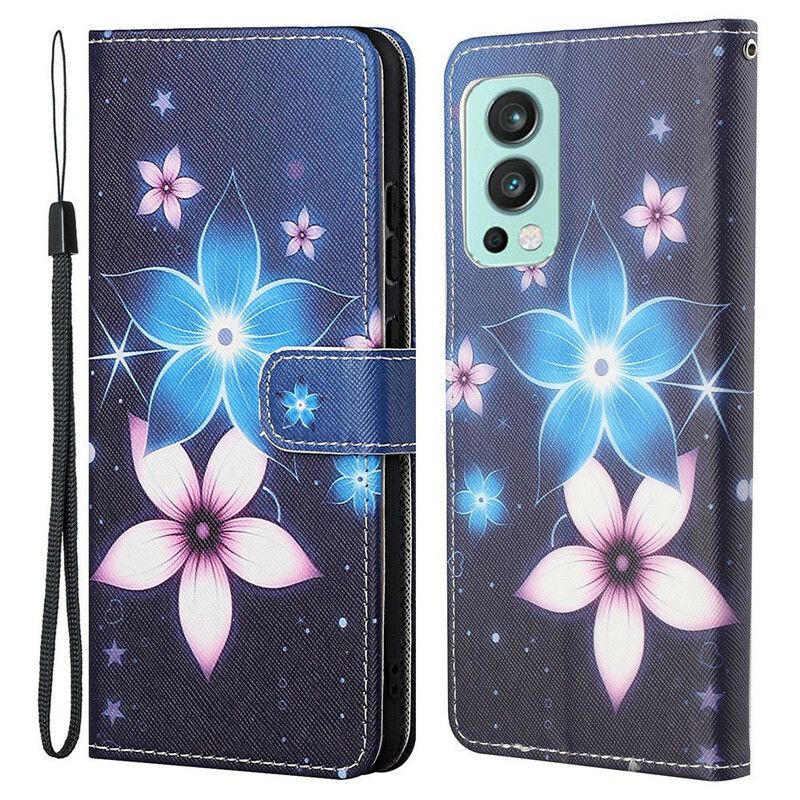Skyddsfodral Oneplus Nord 2 5g Månblommor Med Rem