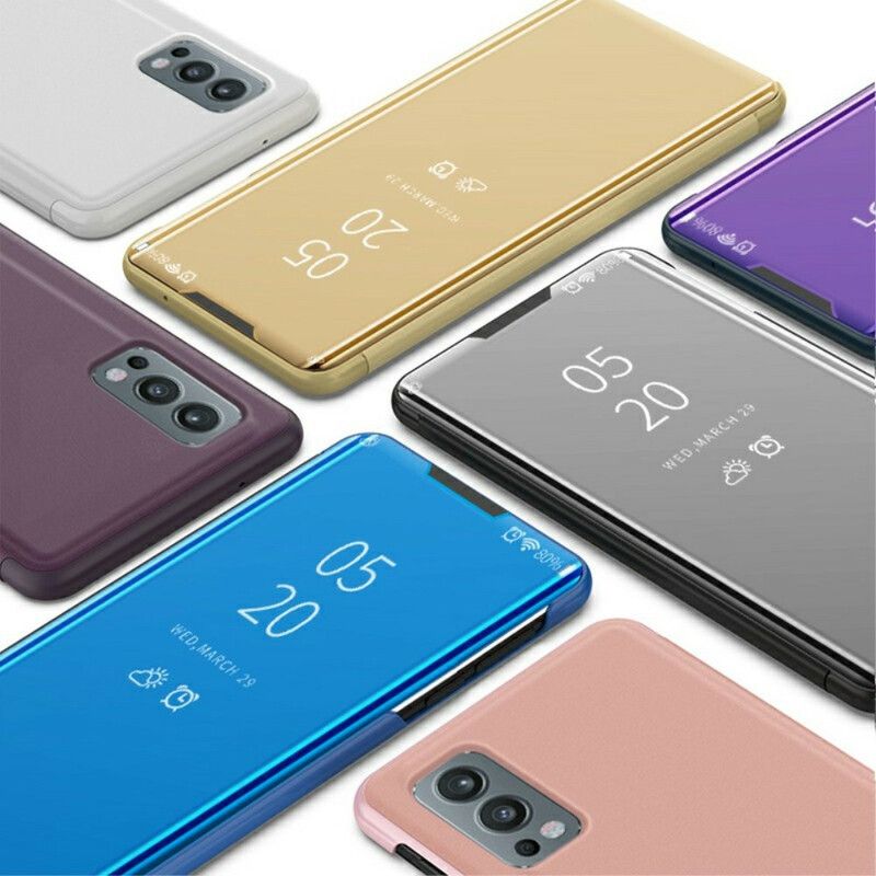 Visa Omslag Oneplus Nord 2 5g Spegel Och Konstläder