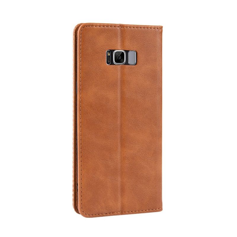 Folio-fodral för Samsung Galaxy S8 Svart Stiliserad Vintage Lädereffekt