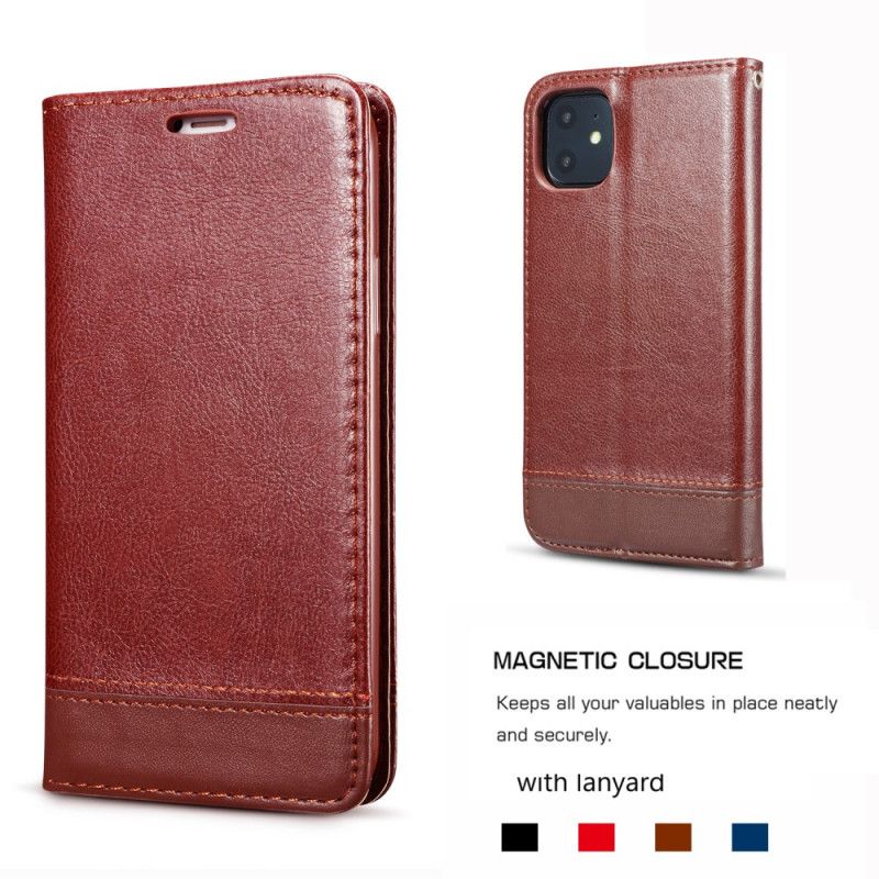 Folio-fodral för iPhone 11 Pro Svart Enkel Söm