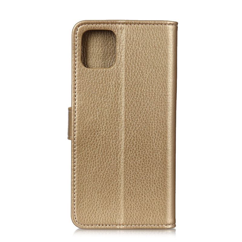 Läderskal iPhone 11 Pro Gyllene Synliga Sömmar