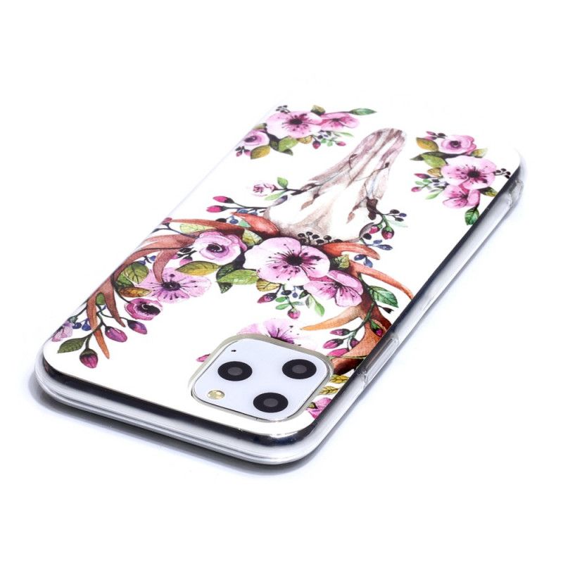 Skal iPhone 11 Pro Mobilskal Fluorescerande Blommig Älg