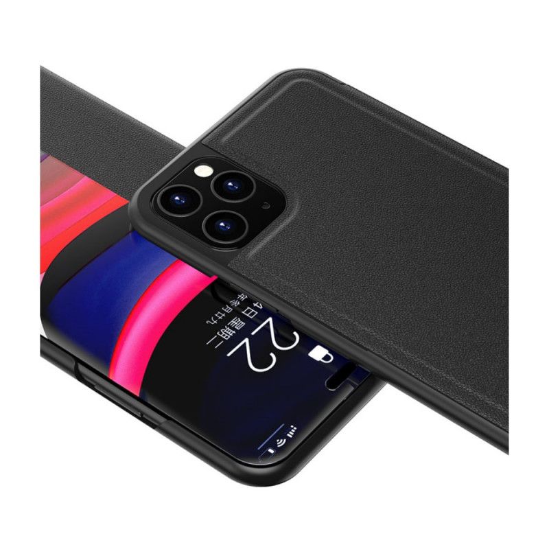 Visa Omslag iPhone 11 Pro Svart Texturerat Lädereffekt