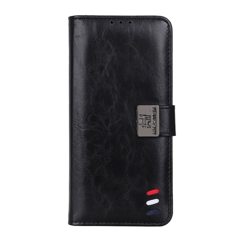 Fodral för OnePlus 8T Svart Vintage Tricolor Lädereffekt