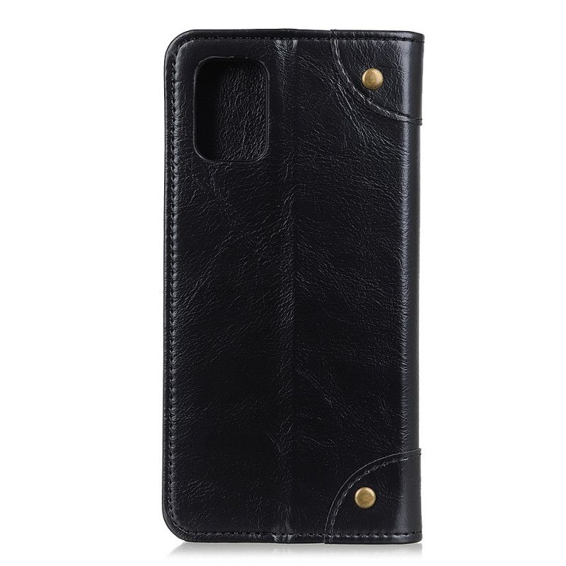 Folio-fodral OnePlus 8T Svart Vintage Split Lädernitar