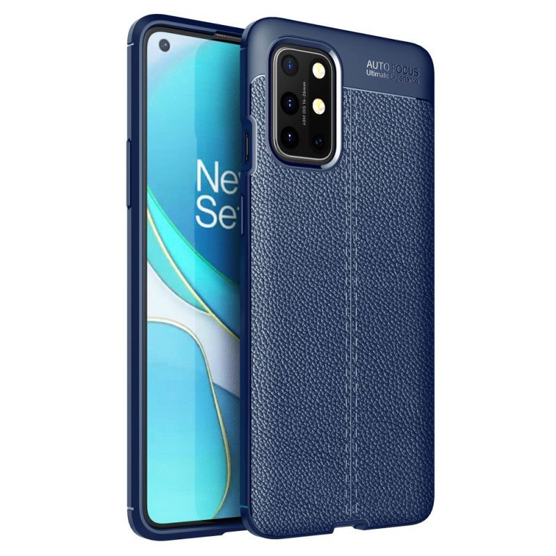 Skal OnePlus 8T Svart Lychéläder Med Dubbla Linjer
