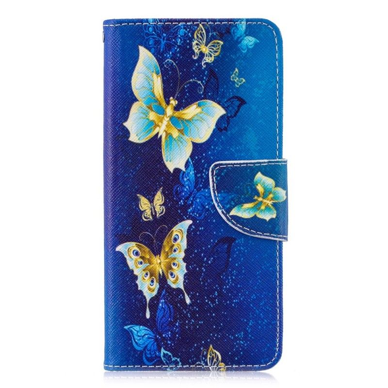 Fodral Huawei P30 Mörkblå Fjärilar På Natten