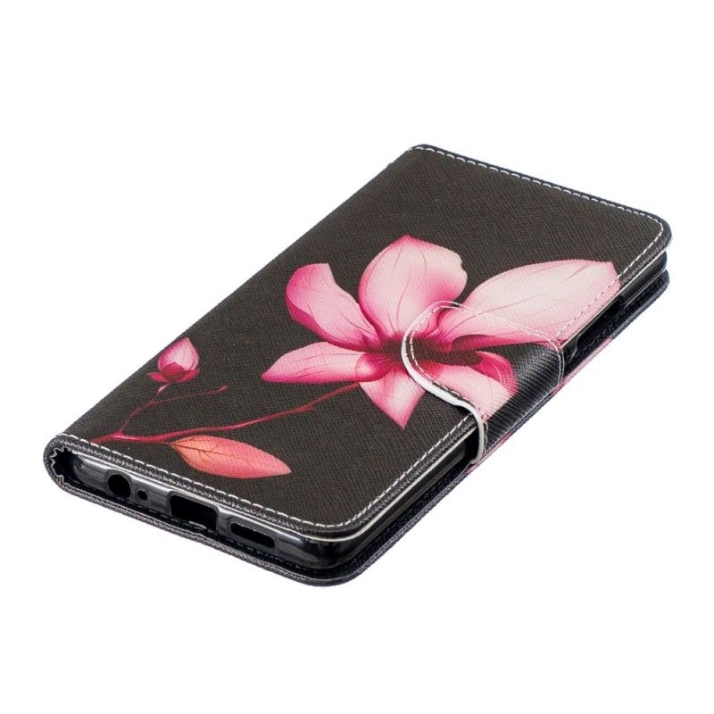 Läderfodral Huawei P30 Mobilskal Rosa Blomma