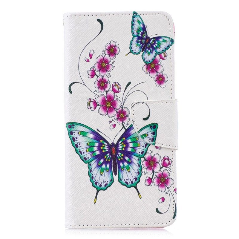 Läderfodral Huawei P30 Mobilskal Underbara Fjärilar