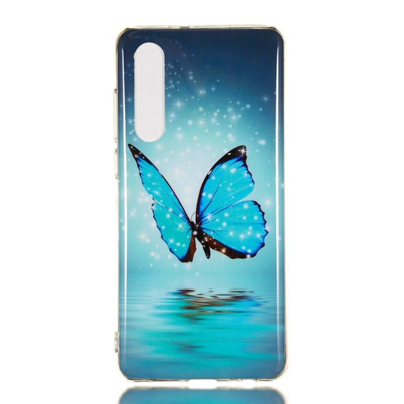 Skal för Huawei P30 Fluorescerande Blå Fjäril