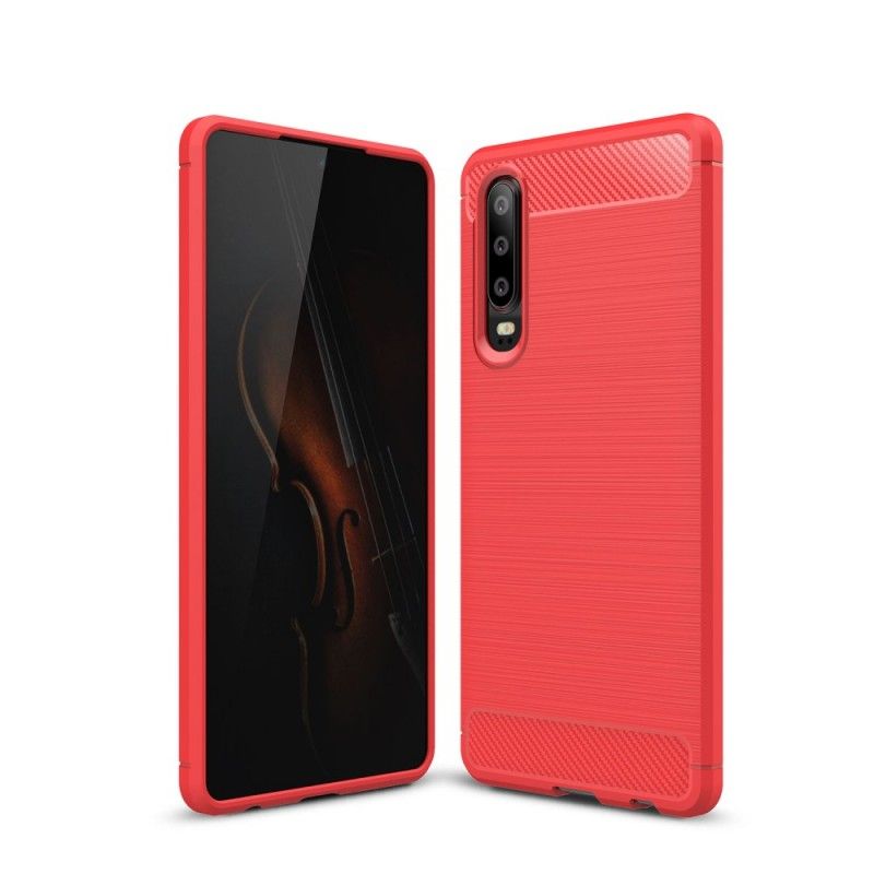 Skal Huawei P30 Svart Borstad Kolfiber