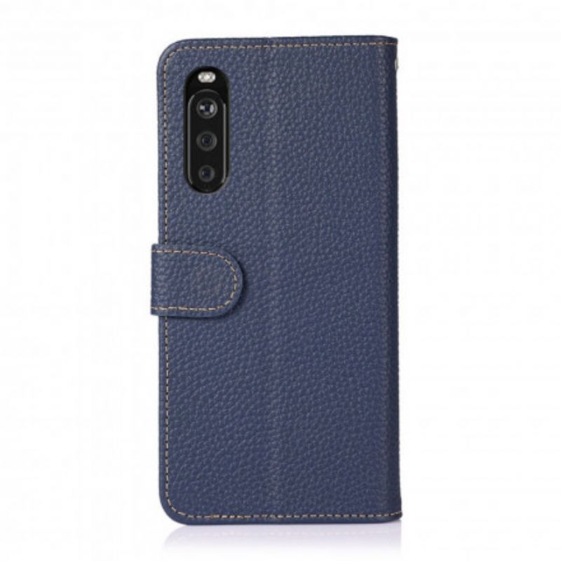 Fodral För Sony Xperia 10 Iii Lychee Läder Khazneh