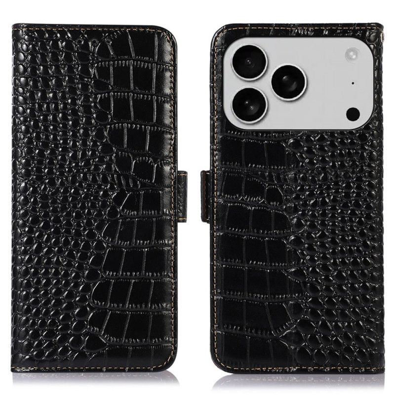 Fodral För iPhone 17 Pro Max Krokodilfärgat Texturerat Läder