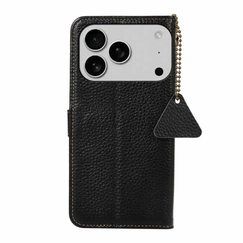 Fodral iPhone 17 Pro Max Rfid-texturerat Litchiläder