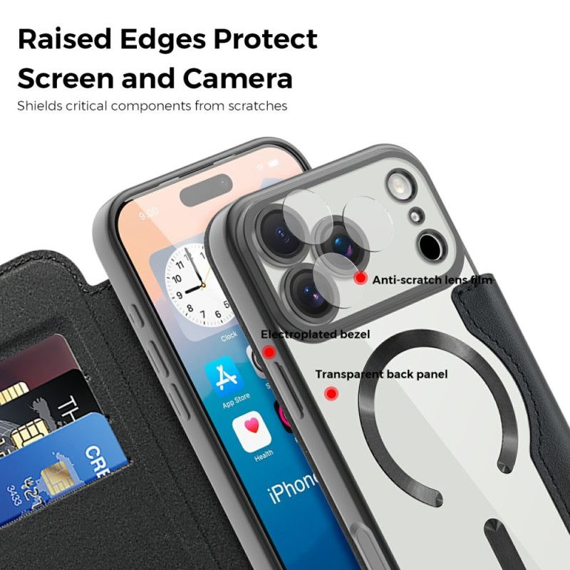 Folio-fodral För iPhone 17 Pro Max Magsafe-kompatibel Med Rfid-blockering