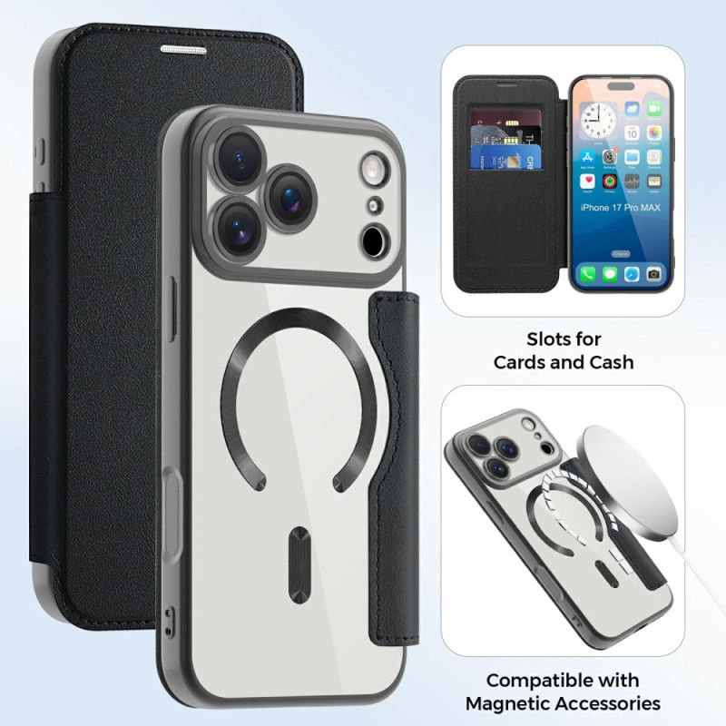Folio-fodral För iPhone 17 Pro Max Magsafe-kompatibel Med Rfid-blockering