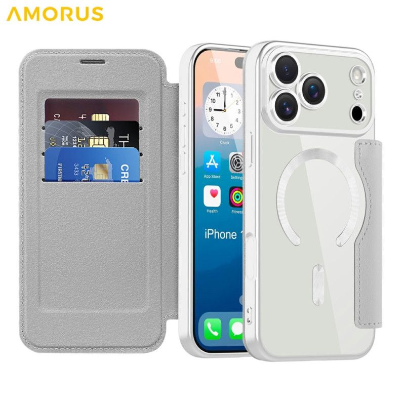 Folio-fodral För iPhone 17 Pro Max Magsafe-kompatibel Med Rfid-korthållare