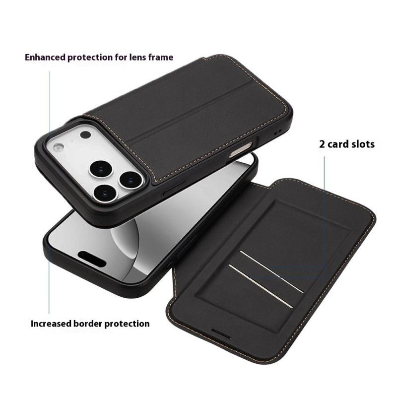 Folio-fodral iPhone 17 Pro Max Magnetlås Och Korthållare