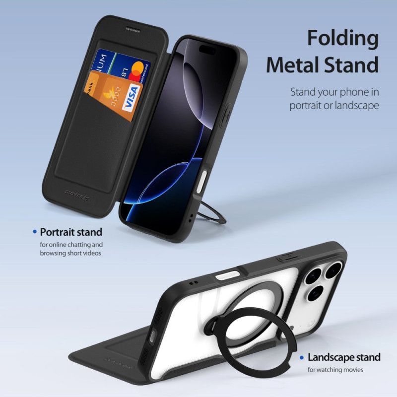 Folio-fodral iPhone 17 Pro Max Magsafe Med Skin X Pro Series Dux Ducis-fäste