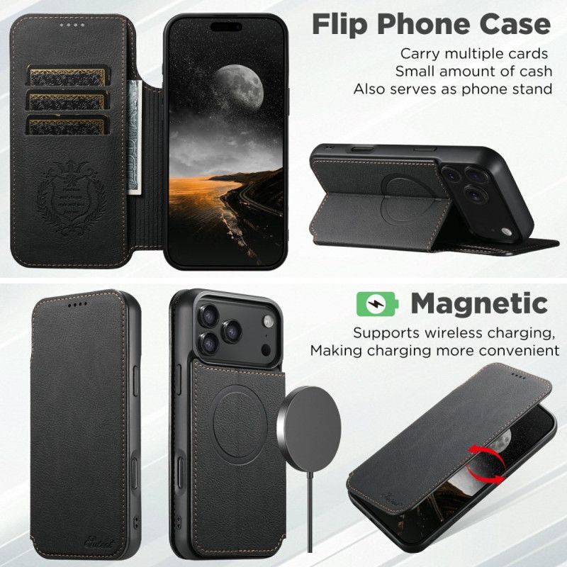 Folio-fodral iPhone 17 Pro Max Telefonfodral Magsafe-kompatibel Suteni