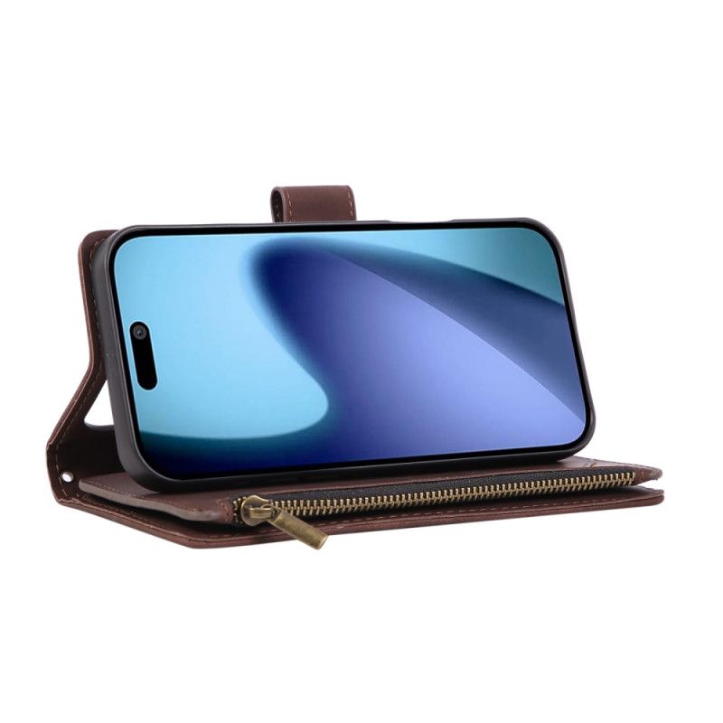 Läderfodral iPhone 17 Pro Max Telefonfodral Plånbok Med Mockaeffekt