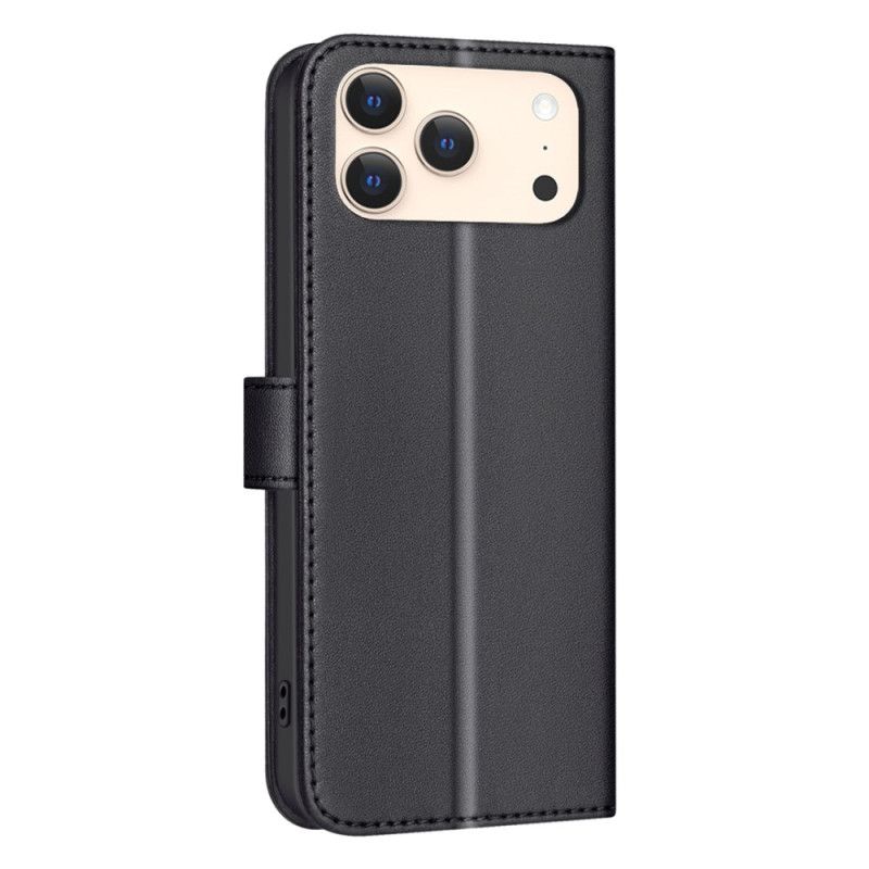 Läderfodral iPhone 17 Pro Max Telefonfodral Vadderad Binfen-färg