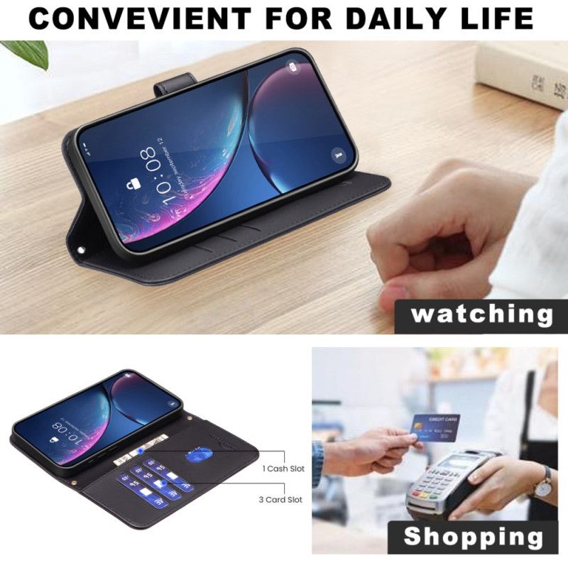 Läderfodral iPhone 17 Pro Max Telefonfodral Vadderad Binfen-färg