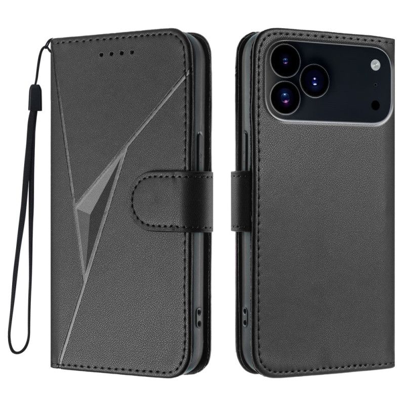 Läderskal Fodral iPhone 17 Pro Max Triangelmönster