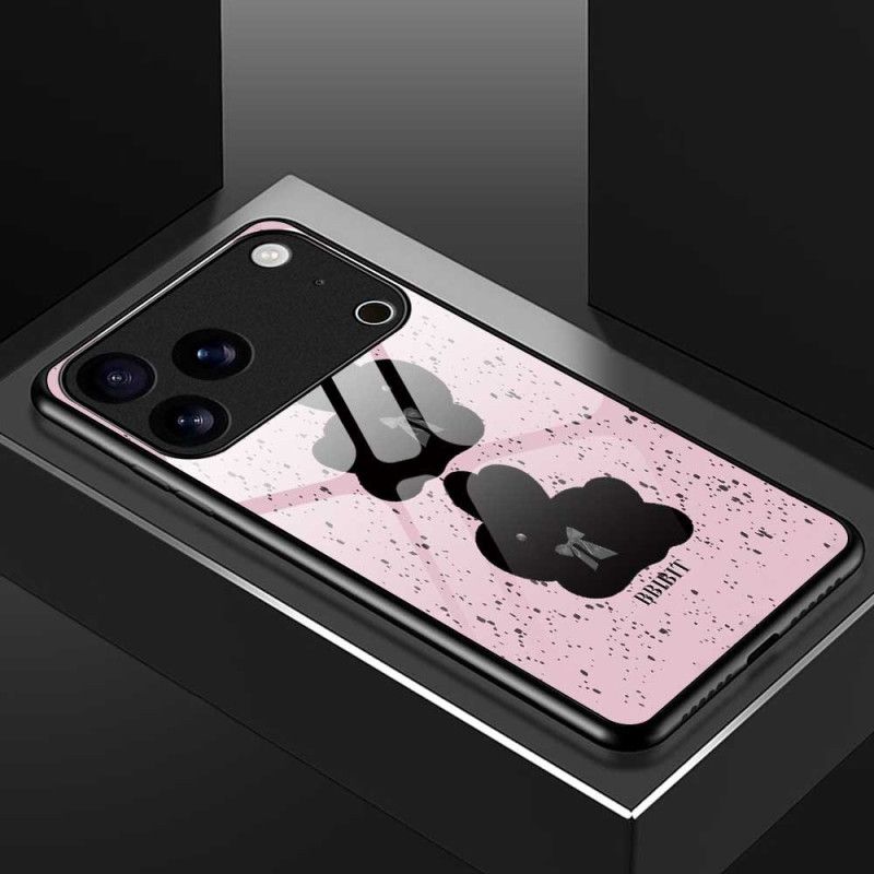 Skal För iPhone 17 Pro Max Rosa Och Svart Härdat Glas