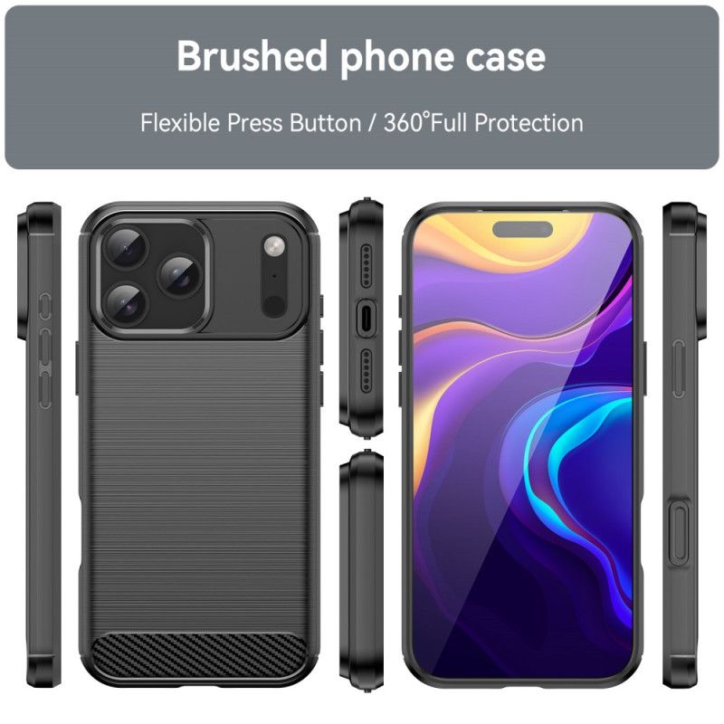Skal iPhone 17 Pro Max Borstad Kolfiber