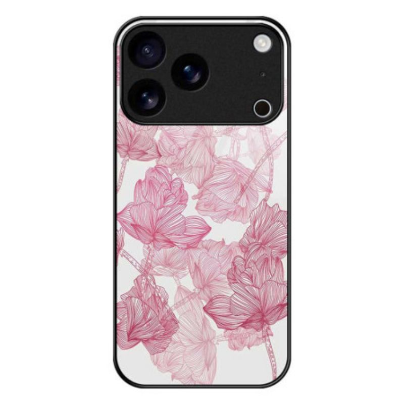 Skal iPhone 17 Pro Max Floralie Rosa Härdat Glas