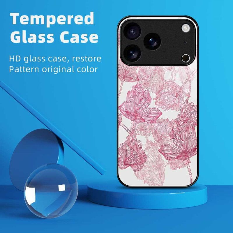 Skal iPhone 17 Pro Max Floralie Rosa Härdat Glas