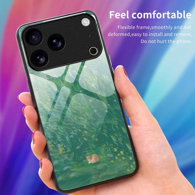 Skal iPhone 17 Pro Max Härdat Glas Med Kattmålning